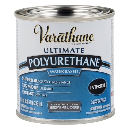 1/2 Pt Crystal Clr Varathane WaterBased Inter Polyurethane Semi-Gloss